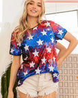 BiBi American Theme Star Pattern Sequin Top