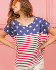 BiBi Star Rpinted with Stripe Combo Top