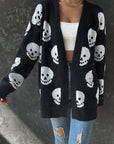 Halloween Print Knit Cardigan