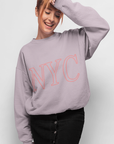 Womens Pink NYC Crewneck Sweatshirt