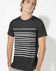Mens T-Shirt with Lines in Black