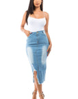 DENIM MAXI SKIRTS