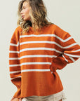 Ribbed Hem Stripe Sweater