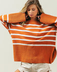 Ribbed Hem Stripe Sweater