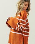 Ribbed Hem Stripe Sweater
