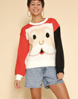 Santa face knit holiday sweater