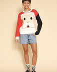 Santa face knit holiday sweater