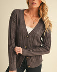 Hollow Knit Drop Shoulder Cardigan