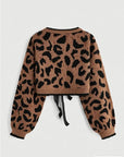 Leopard Print Cropped Sweater