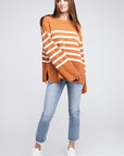 Ribbed Hem Stripe Sweater