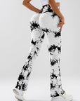 High-Waist Tummy Control Flare Yoga Pants For Women, Tie-Dye Stretch