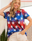 BiBi American Theme Star Pattern Sequin Top