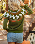 Kaylee Halloween Ghost Pattern Sweater