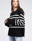 Ribbed Hem Stripe Sweater