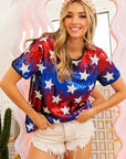 BiBi American Theme Star Pattern Sequin Top
