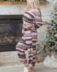 Christmas Geometric Pullover and Pants Lounge Set