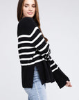 Ribbed Hem Stripe Sweater