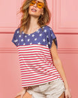 BiBi Star Rpinted with Stripe Combo Top