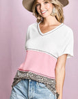 BiBi Colr Block Waffle Knit Top