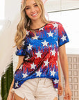 BiBi American Theme Star Pattern Sequin Top