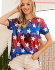 BiBi American Theme Star Pattern Sequin Top