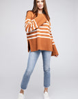 Ribbed Hem Stripe Sweater