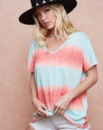 BiBi Tiedye Printed Hacci Knit Top