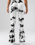 High-Waist Tummy Control Flare Yoga Pants For Women, Tie-Dye Stretch