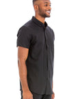 Black Short Sleeve Button Down Shirt