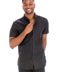Black Short Sleeve Button Down Shirt