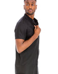 Black Short Sleeve Button Down Shirt