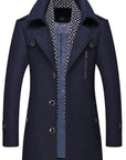 Layered Collar Button Front Mid Length Coat