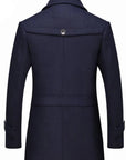 Layered Collar Button Front Mid Length Coat