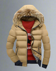 Two Tone Puffer Jacket with Removable Hood