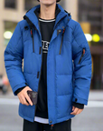 High Collar Puffer Jacket With Removable Hood