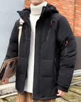 High Collar Puffer Jacket With Removable Hood