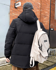 High Collar Puffer Jacket With Removable Hood