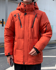 High Collar Puffer Jacket With Removable Hood
