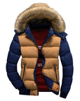 Two Tone Puffer Jacket with Removable Hood