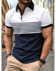 Stripe Short Sleeve Polo Shirt