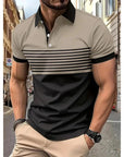 Stripe Short Sleeve Polo Shirt