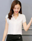 Slim Fit V Neck Blouse