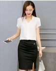 Slim Fit V Neck Blouse