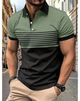 Stripe Short Sleeve Polo Shirt