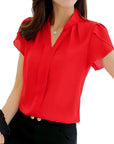 Slim Fit V Neck Blouse