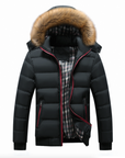 Two Tone Puffer Jacket with Removable Hood