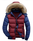 Two Tone Puffer Jacket with Removable Hood