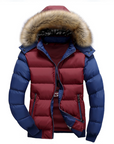 Two Tone Puffer Jacket with Removable Hood