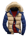 Two Tone Puffer Jacket with Removable Hood