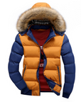 Two Tone Puffer Jacket with Removable Hood